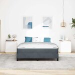 vidaXL Lit boxspring avec matelas Gris foncé 160 x 200 cm Velours