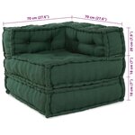 vidaXL Unité de canapé modulaire 4 Pièces Vert Tissu