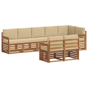 vidaXL Ensembles de canapés avec coussin 8 Pièces Naturel et Beige
