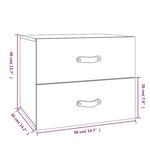 vidaXL Table de chevet murale Marron miel 50x36x40 cm