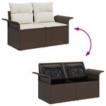 vidaXL Ensemble de canapé de jardin 6 Pièces Marron Poly rotin