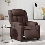 vidaXL Fauteuil inclinable électrique Marron Similicuir