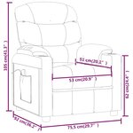 vidaXL Fauteuil de massage Crème Tissu