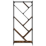 vidaXL Bibliothèque chêne fumé 79x30x180 cm bois d'ingénierie et métal
