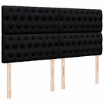 vidaXL Sommier à lattes de lit avec matelas Noir 200x200 cm Tissu