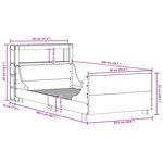 vidaXL Cadre de lit sans matelas cire marron 90x200 cm bois pin massif