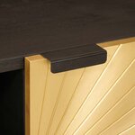 vidaXL Meuble TV Noir et or 80 x 33 x 46 cm bois de manguier massif