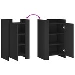 vidaXL Buffet noir 45x35x75 cm bois d’ingénierie