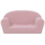 vidaXL Canapé pour enfants 2 places rose peluche douce