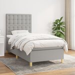 vidaXL Sommier à lattes de lit avec matelas Gris clair 80x200 cm Tissu