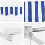 vidaXL Store rétractable manuel avec LEDs Bleu et Blanc 3 x 2 5 m