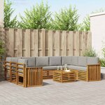 vidaXL Ensemble de canapés d'extérieur 10 pc Naturel et gris clair