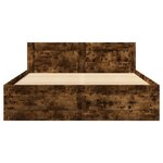 vidaXL Cadre de lit et tête de lit sans matelas chêne fumé 120x200 cm