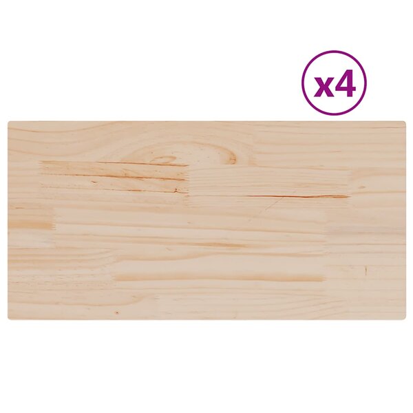 vidaXL Dessus de table 4 Pièces 90x45x2 5cm rectangulaire bois pin massif