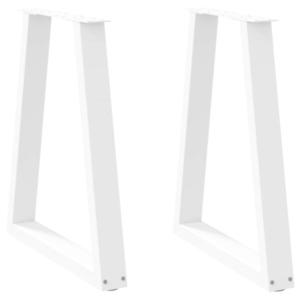 vidaXL Pieds de table à manger en forme de V  2 pièces  blanc  60 x (72-73 3) cm  acier