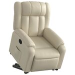 vidaXL Fauteuil inclinable Crème Similicuir