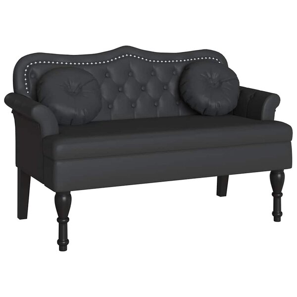 vidaXL Banc Chesterfield Noir 120 5 x 65 x 75 cm Cuir synthétique
