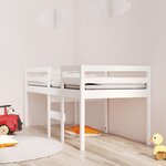 vidaXL Lit haut Blanc 80x200 cm Bois de pin massif