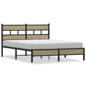 vidaXL Cadre de lit sans matelas chêne sonoma 150x200 cm