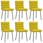 vidaXL Chaises à manger lot de 6 jaune velours