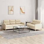 vidaXL Ensemble de canapés 2 Pièces avec coussins Crème Tissu
