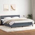vidaXL Sommier à lattes de lit et matelas et LED gris foncé 180x220cm velours