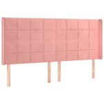 vidaXL Tête de lit avec oreilles Rose 163x16x118/128 cm Velours