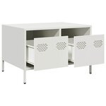 vidaXL Meuble TV blanc 68x50x43 5 cm acier laminé à froid