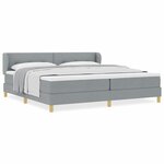 Lit Box Spring vidaXL avec Matelas Gris clair 200x200 cm en Tissu