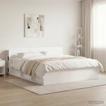 vidaXL Cabinet de Tête de Lit avec stockage Blanc Bois d'ingénierie