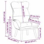 vidaXL fauteuil Vert clair 69 x 74 x 93 cm Velours