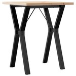 vidaXL Table à manger cadre en Y 60x60x75 5cm bois de pin massif acier