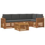vidaXL Ensemble de canapés d'extérieur 6 pc Naturel et Anthracite