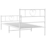 vidaXL Cadre de lit métal sans matelas et pied de lit blanc 107x203 cm