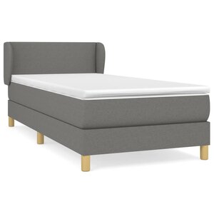 vidaXL Sommier à lattes de lit et matelas Gris foncé 90x190 cm Tissu