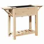 vidaXL Cache-pot de jardin avec étagère Beige 111 x 37 x 76.5 cm