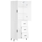 vidaXL Buffet haut Blanc 69 5x34x180 cm Bois d'ingénierie