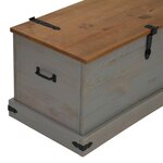 vidaXL Coffre de rangement HALDEN gris 91x48x47 cm bois massif pin