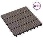 vidaXL Carreau de terrasse 11 Pièces Marron foncé 30 x 30 cm WPC