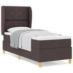 Lit sommier vidaXL avec matelas marron foncé 80x200 cm en tissu