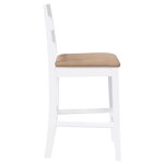 vidaXL Tabourets de bar avec coussins 2 Pièces blanc bois massif d'hévéa