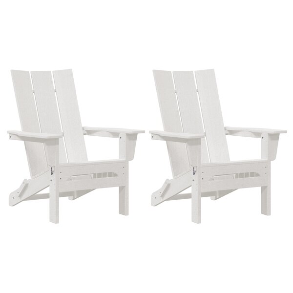 Chaises Adirondack Pliables vidaXL 2 Pièces Blanc 74.5x80.5x90 cm HDPE