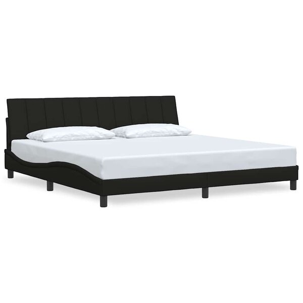 vidaXL Cadre de lit sans matelas noir 200x200 cm tissu