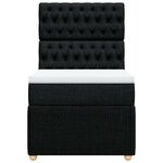 vidaXL Sommier à lattes de lit et matelas Noir 80x200 cm Tissu