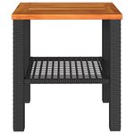 vidaXL Table de jardin noir 40x40x42 cm résine tressée et bois acacia