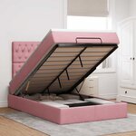 vidaXL Cadre de lit ottoman avec matelas rose 120x200 cm velours