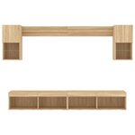 vidaXL Unités murales TV avec LED 6 Pièces chêne sonoma bois d'ingénierie