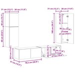 vidaXL Ensemble meuble TV 4 Pièces Blanc brillant Bois d'ingénierie