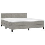 vidaXL Sommier à lattes de lit avec matelas LED Gris clair 180x200 cm