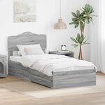 vidaXL Cadre de lit Gris Sonoma 90 x 200 cm Bois d'ingénierie